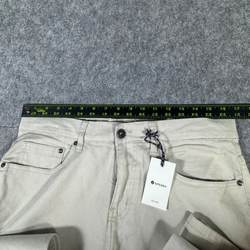 Sperry Mens Slim Fit Flex Cotton Khaki Pants Beige Size 34 NWT